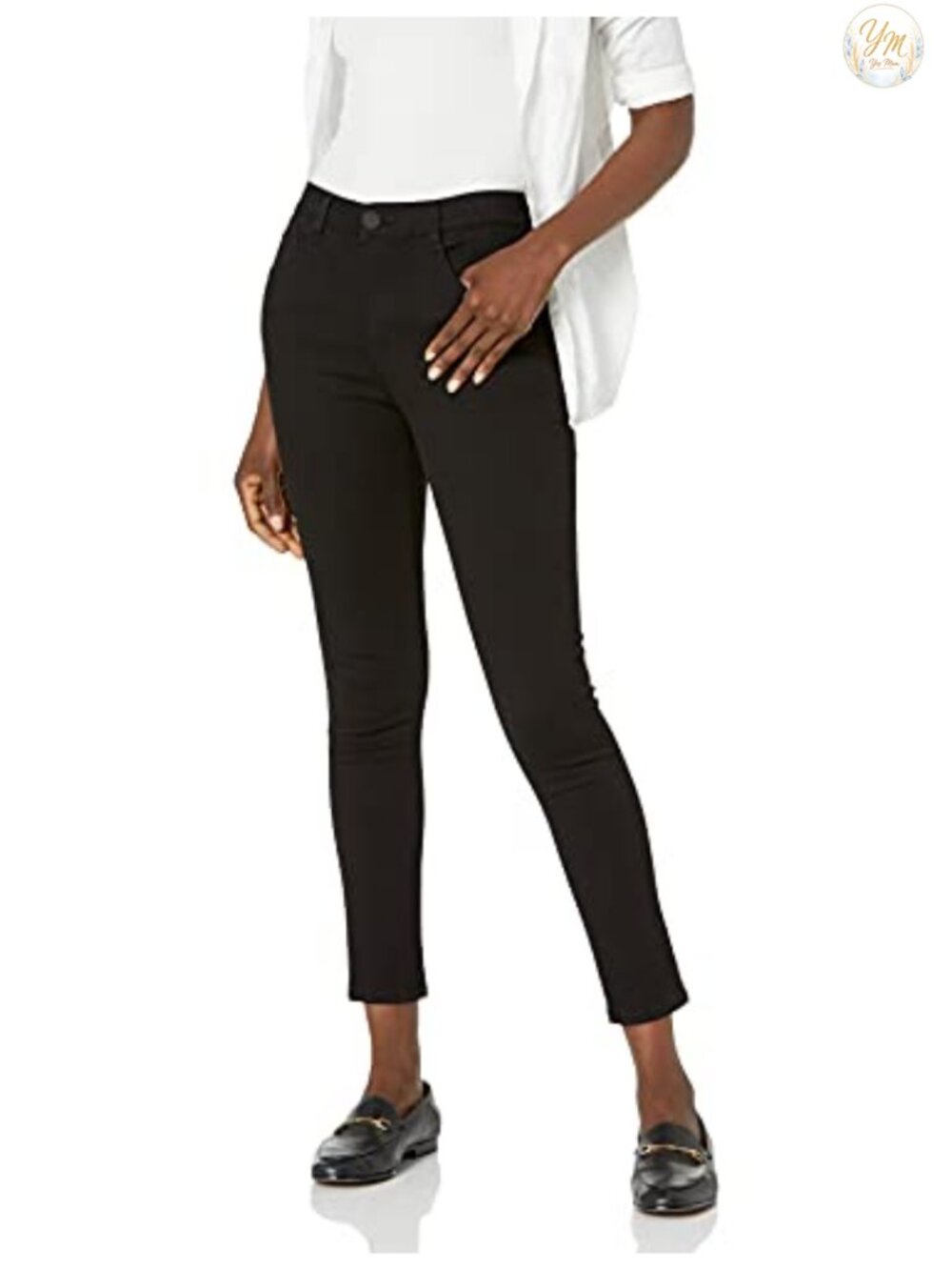 High Rise Ankle Skinny Jeans Super Stretch Slimming Panels